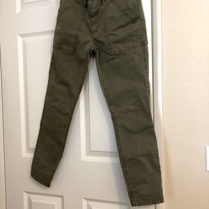 J Crew olive green skinny cargo pants